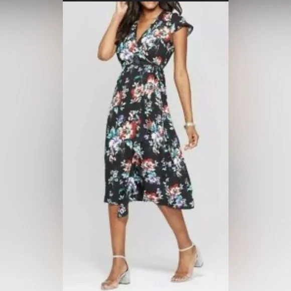 Xhilaration Floral Print Wrap Dress - Picture 2 of 11
